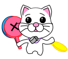 Basketball of a white cat sticker #12675108