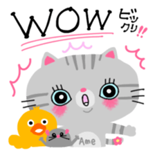 Amechan the Cat with Captain Duck sticker #12675152