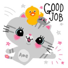 Amechan the Cat with Captain Duck sticker #12675153