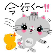 Amechan the Cat with Captain Duck sticker #12675163