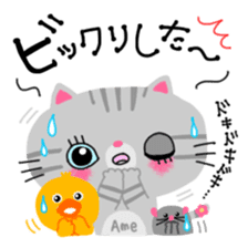 Amechan the Cat with Captain Duck sticker #12675165