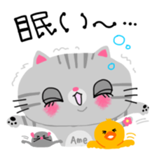 Amechan the Cat with Captain Duck sticker #12675172