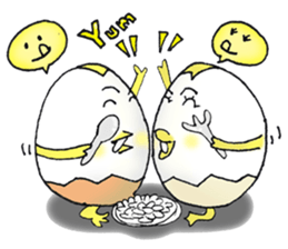 Boiled egg,duck egg and chicken egg sticker #12676481