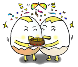 Boiled egg,duck egg and chicken egg sticker #12676484
