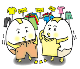 Boiled egg,duck egg and chicken egg sticker #12676490