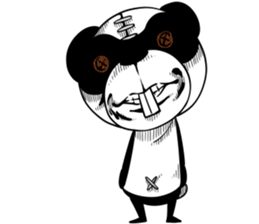 Protruding teeth panda Sticker3 sticker #12679347