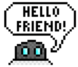 Fridgetron and Friends! Cute Pixel Robot sticker #12679582