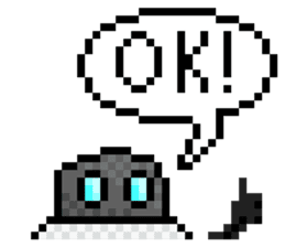 Fridgetron and Friends! Cute Pixel Robot sticker #12679583