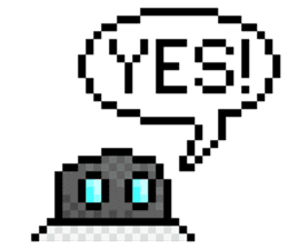 Fridgetron and Friends! Cute Pixel Robot sticker #12679584