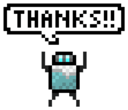 Fridgetron and Friends! Cute Pixel Robot sticker #12679586