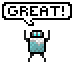 Fridgetron and Friends! Cute Pixel Robot sticker #12679589