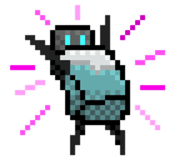 Fridgetron and Friends! Cute Pixel Robot sticker #12679592