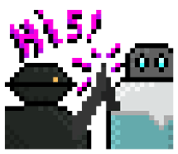 Fridgetron and Friends! Cute Pixel Robot sticker #12679595
