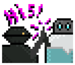 Fridgetron and Friends! Cute Pixel Robot sticker #12679595