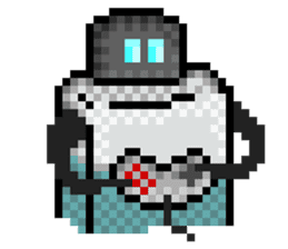 Fridgetron and Friends! Cute Pixel Robot sticker #12679601