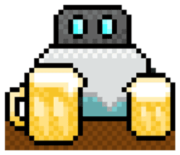 Fridgetron and Friends! Cute Pixel Robot sticker #12679604