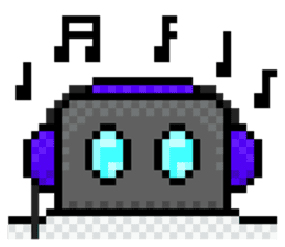 Fridgetron and Friends! Cute Pixel Robot sticker #12679605