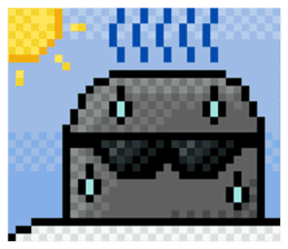 Fridgetron and Friends! Cute Pixel Robot sticker #12679609