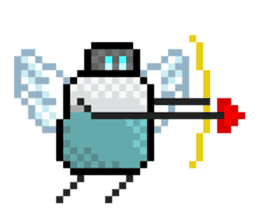 Fridgetron and Friends! Cute Pixel Robot sticker #12679610