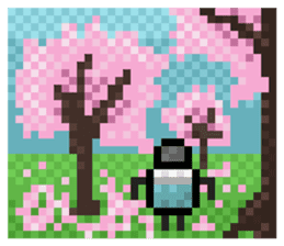 Fridgetron and Friends! Cute Pixel Robot sticker #12679611