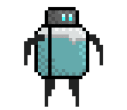 Fridgetron and Friends! Cute Pixel Robot sticker #12679616