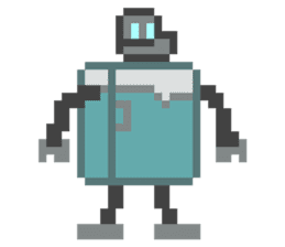 Fridgetron and Friends! Cute Pixel Robot sticker #12679617