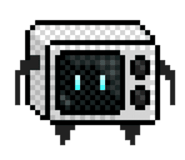 Fridgetron and Friends! Cute Pixel Robot sticker #12679620