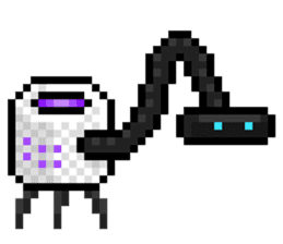 Fridgetron and Friends! Cute Pixel Robot sticker #12679621