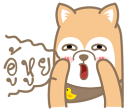 pompom dog sticker #12683554