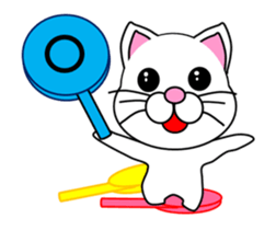 Daily life of a white cat. Animated! sticker #12685089