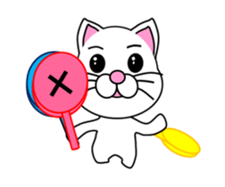 Daily life of a white cat. Animated! sticker #12685091