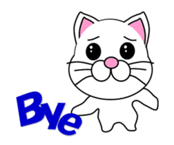 Daily life of a white cat. Animated! sticker #12685109