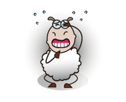 Funny and Fluffy-white Sheep Animated 3 sticker #12685454