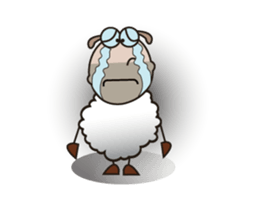 Funny and Fluffy-white Sheep Animated 3 sticker #12685455