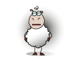 Funny and Fluffy-white Sheep Animated 3 sticker #12685457