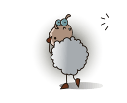 Funny and Fluffy-white Sheep Animated 3 sticker #12685461