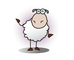 Funny and Fluffy-white Sheep Animated 3 sticker #12685462