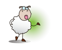 Funny and Fluffy-white Sheep Animated 3 sticker #12685464