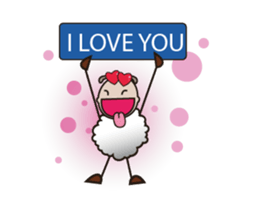 Funny and Fluffy-white Sheep Animated 3 sticker #12685465