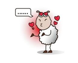 Funny and Fluffy-white Sheep Animated 3 sticker #12685467