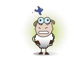 Funny and Fluffy-white Sheep Animated 3 sticker #12685468