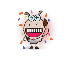 Funny and Fluffy-white Sheep Animated 3 sticker #12685469