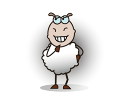 Funny and Fluffy-white Sheep Animated 3 sticker #12685470