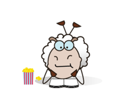 Funny and Fluffy-white Sheep Animated 3 sticker #12685471