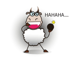 Funny and Fluffy-white Sheep Animated 3 sticker #12685472