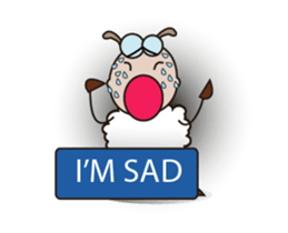 Funny and Fluffy-white Sheep Animated 3 sticker #12685473