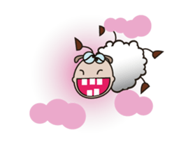 Funny and Fluffy-white Sheep Animated 3 sticker #12685474
