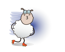 Funny and Fluffy-white Sheep Animated 3 sticker #12685475