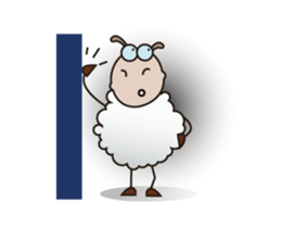 Funny and Fluffy-white Sheep Animated 3 sticker #12685476