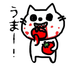 The cat which is covered with tomatoes sticker #12688910